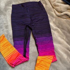 Striped Purple and Orange K-Deer Leggings